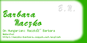 barbara maczko business card