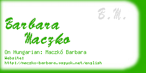 barbara maczko business card